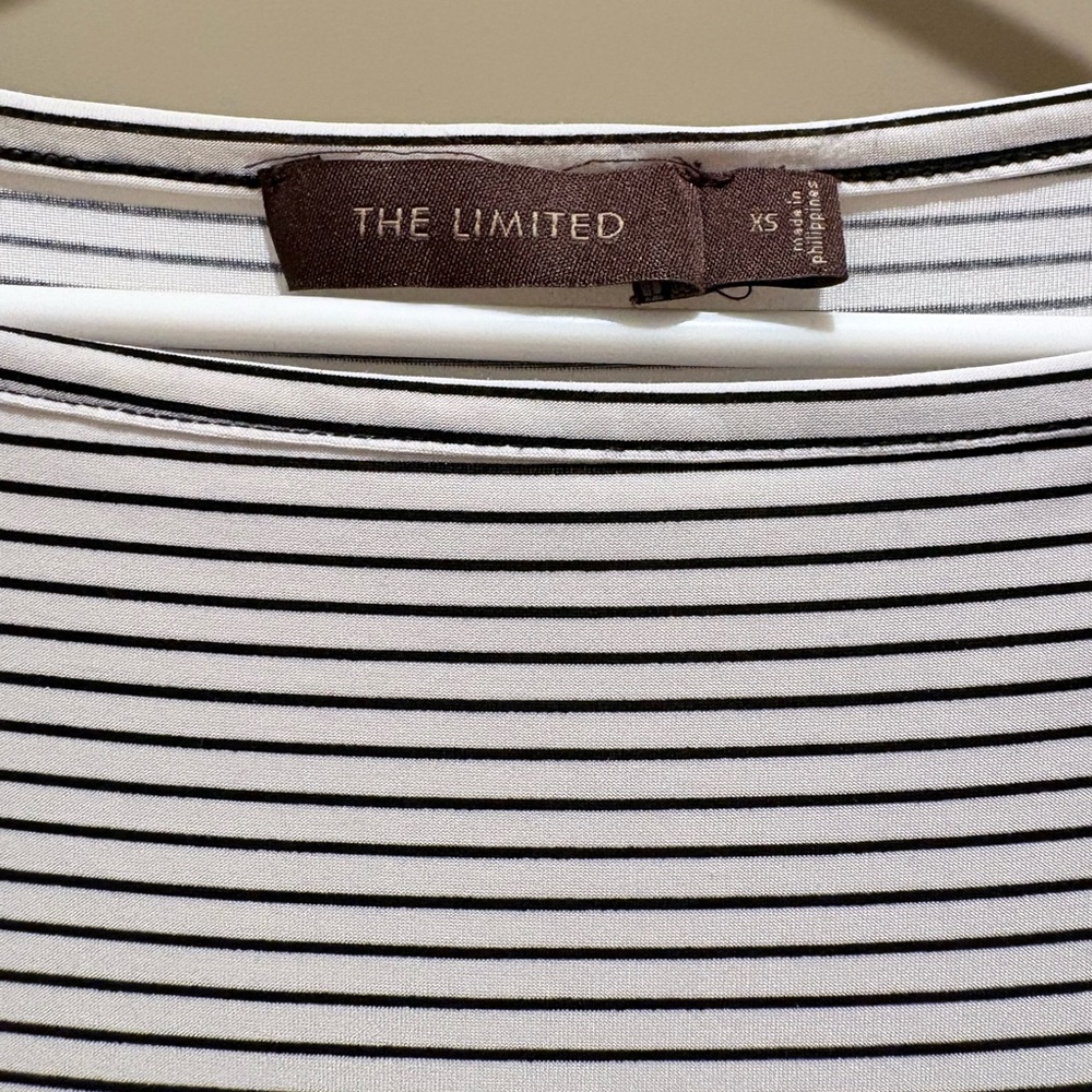 The Limited Black & White Striped Boatneck Top - Picture 4 of 5